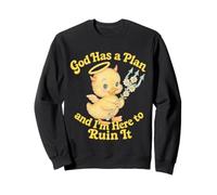 Dios Tiene un Plan Lindo diseño de Patito caótico Sudadera