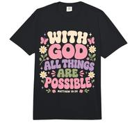 Dios Todas Las Cosas Son posibles Mateo 19:26 Versículo de la Biblia Comfort Colors Adult Heavyweight T-Shirt