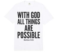 Dios Todas Las Cosas Son posibles Mateo 19:26 Versículo de la Biblia Comfort Colors Adult Heavyweight T-Shirt