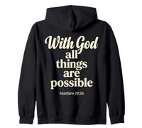 Dios Todas Las Cosas Son posibles Mateo 19:26 Versículo de la Biblia Sudadera con Capucha