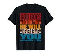 Dios va Antes de ti Deuteronomio 31:8 Cristiano Vintage Camiseta
