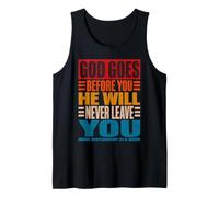 Dios va Antes de ti Deuteronomio 31:8 Cristiano Vintage Camiseta sin Mangas