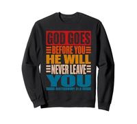 Dios va Antes de ti Deuteronomio 31:8 Cristiano Vintage Sudadera