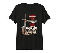 Dios Viviente Hijo del Guerrero Fiel Gracia para Siempre Camiseta Premium