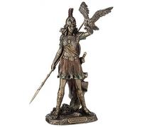 Diosa Atenea con una lechuza y portando una lanza