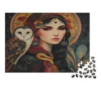 Diosa de la Luna Negra, búho y Serpiente Rompecabezas para Adultos || 70x50cm/1000pcs Juegos Educativos De Decoración del Hogar