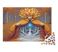 Diosa del Bosque de otoño Puzzle 1000 Piezas De Cartón Grueso Conjunto De Rompecabezas Anti Estrés Adultos para Arte De Pared DIY como Regalo Original 70x50cm/1000pcs