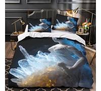 Diosa del hielo Funda de Edredón Estampado 3D 3 Piezas Microfibra Suave Cierre de Cremallera Oculta incluye Fundas de Almohada Lavables Estatua mítica Funda Edredon for familia Single（135x200cm）