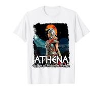 Diosa Griega Atenea Mitología Griega Camiseta gráfica económica, Hombre, Blanco, XL