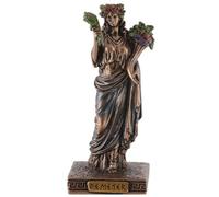 Diosa griega Demeter, miniatura, de piedra artificial, pintada a mano, color bronce, de la colección Veronese, 708-77447