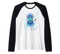 Diosa Hathor Los Años 80 Antiguo Egipto Mística Egipcio Camiseta Manga Raglan