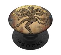 Diosa India Nataraja Patchwork Boho Hindú Yoga Espiritual PopSockets PopGrip Adhesivo