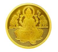 Diosa Laxmi - Moneda de oro amarillo puro 995 certificado original para riqueza y prosperidad, Metal, Sin piedra