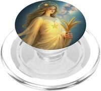 Diosa Virgo Celestial en Golden Starlight PopSockets PopGrip para MagSafe