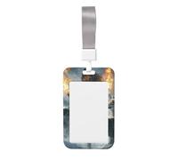 Diosa y tres lobos - Soporte deslizante de plástico duro para tarjetas de trabajo, protector de etiqueta de nombre para enfermeras y oficina