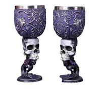 DIOSDMLN 2 piezas de copas de vino de mediados de siglo, una copa de cáliz de acero inoxidable para pareja para decoración de fiesta