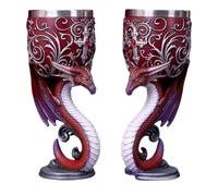 DIOSDMLN 2 piezas de copas de vino de mediados de siglo, una copa de cáliz de acero inoxidable para pareja para decoración de fiesta