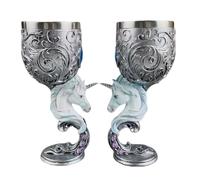 DIOSDMLN 2 piezas de copas de vino de mediados de siglo, una copa de cáliz de acero inoxidable para pareja para decoración de fiesta