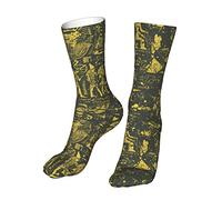 Dioses Del Antiguo Egipto En Estilo Grunge En Negro Mujer Hombre Calcetines De Running Transpirable Calcetin Para Correr Deporte Antiampollas Calcetines De Atletismo Para Camping Ciclismo Tenis