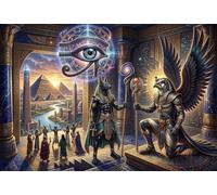 Dioses del Sol egipcios Ra y Anubis Puzzle 1000 Piezas Adultos Y Niños,Rompecabezas,14 Años+,Deco Pared,Desafío,Premium,Cartón,Regalo Ideal,Anti-estrés,Relax,Reto,Educativo 70x50cm