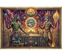 Dioses del Sol egipcios Ra y Anubis Puzzle De Madera 1000 Piezas Adultos Y Niños,Rompecabezas,14 Años+,Deco Pared,Regalo Ideal,Anti-estrés,Relax,Desafío,Reto,Madera,Educativo (75x50cm)