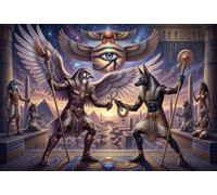 Dioses del Sol egipcios Ra y Anubis Puzzle De Madera 500 Piezas Adultos Y Niños,Desafío,14 Años+,Deco Pared,Rompecabezas,Madera,Regalo Ideal,Anti-estrés,Relax,Reto,Educativo (52x38cm)