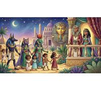 Dioses Egipcios de Dibujos Animados Puzzle 1000 Piezas Adultos Y Niños,14 Años+,Anti-estrés,Reto,Rompecabezas,Regalo Ideal,Relax,Premium,Cartón,Deco Pared,Desafío,Educativo 38x26cm