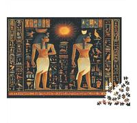 Dioses Egipto Rompecabezas 1000 Piezas con Colores Vibrantes Dioses egipcios Puzzle Terapia De Arte para Pasatiempos En Casa como Cita En Casa 52x38cm/1000pcs