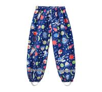 Dioshark Pantalones Impermeable para Niños Finos Pantalones de Barro Marino Planeta Pantalón de Lluvia Reflectantes Resistentes al Viento Sobrepantalón Viaje Aire Libre Escolares para Niño 7-8 Años