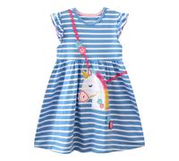 Dioshark Vestido Niñas Niños Tul Vestidos con Manga Cortas/Larga/Sin Mangas Algodón Unicornio Arco Iris Patrón Enterizo Primavera Otoño Princesa Casual Camiseta Ropa para Infantil Niñas 2-7 Años