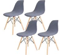 Dioxide 4 Piezas Fundas para Sillas de Comedor Funda de Silla Cocina Elásticas Cubiertas Fundas para Silla Oficina Sin Brazo Ajustables Lavables Protectoras de Sillas, Gris Oscuro
