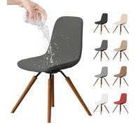 Dioxide 4 Piezas Fundas para Sillas de Comedor Impermeable Funda de Silla Cocina Elásticas Cubiertas Fundas para Silla Oficina Sin Brazo Ajustables Lavables Protectoras de Sillas, Gris Oscuro