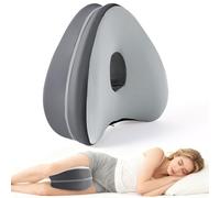 Dioxide Almohada Ortopédica para Pierna y Rodilla, Espuma con Memoria, Alivia el Dolor de Espalda, Cadera y Articulaciones, Soporte para el Tobillo y la Rodilla (Gris Claro)