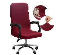 Dioxide Funda para Silla de Oficina, Fundas Silla Oficina Desmontable Elástica Cremallera Lavable Universal para Sillas de Computadora, Sillas de Escritorio (Sin Silla) (Vino Rojo M)