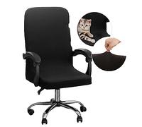 Dioxide Funda para Silla de Oficina, Fundas Silla Oficina Desmontable Elástica Cremallera Lavable Universal para Sillas de Computadora, Sillas de Escritorio (Sin Silla) (Negro M)