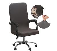 Dioxide Funda para Silla de Oficina, Fundas Silla Oficina Desmontable Elástica Cremallera Lavable Universal para Sillas de Computadora, Sillas de Escritorio (Sin Silla) (Gris Oscuro L)