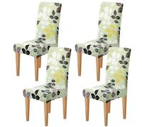 Dioxide Fundas para Sillas de Comedor Ajustables y Elásticas, Fundas Sillas Material Duradero y Fácil de Limpiar Fundas Sillas de Comedor Ideal para Hogar(Estampada-Amor por el Hogar, 4PC)