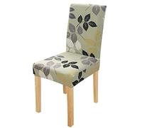 Dioxide Fundas para Sillas Pack de 4 Fundas Sillas Comedor, Fundas Elásticas Chair Covers Lavables Desmontables Cubiertas para Sillas Muy Fácil de Limpiar Duradera - Hojas