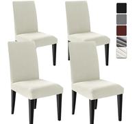 Dioxide Fundas para Sillas Pack de 4 Fundas Sillas Comedor, Fundas Elásticas Chair Covers Lavables Desmontables Cubiertas para Sillas Muy Fácil de Limpiar Duradera(Amarillo cálido,Paquete de 4)