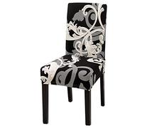 Dioxide Fundas para Sillas Pack de 6 Fundas Sillas Comedor, Fundas Elásticas Chair Covers Lavables Desmontables Cubiertas para Sillas Muy Fácil de Limpiar Duradera - Flores