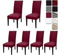Dioxide Fundas para Sillas Pack de 6 Fundas Sillas Comedor, Fundas Elásticas Chair Covers Lavables Desmontables Cubiertas para Sillas Muy Fácil de Limpiar Duradera(Burdeos,Paquete de 6)