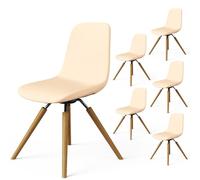 Dioxide Fundas Sillas de Comedor Pack 4/6 Fundas Sillas Ajustables, Cubiertas Desmontables y Lavables Fundas Sillas para Hogar, Oficina, Restaurante Decoración Duradera y Fácil de Limpiar(Bianco)