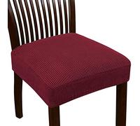 Dioxide Pack de 4 Funda para Silla, Fundas Elásticas, Fundas de Asiento para Silla, Diseño Jacquard Cubiertas de la Sillas, Extraíbles y Lavables-Decor Restaurante (Paquete de 4,Burdeos)