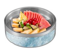 Dip Chiller Bowl - Chilled Serving Trays, Ice Chilled Serving Tray, Stainless Steel Ice Cold Tray, Outdoor Servings Dishes Ices Bowls For Salad, Salsa, Food, Party Trays For Beverages, Bar, Salsa