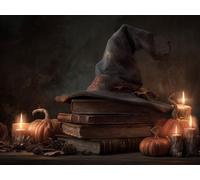 Dipingere con i Numeri Adulti Kit Fai-da-Te Acrilico Cappello di Halloween Pennelli Pittura su Tela 80x100cm Senza Cornice Facile Bambini Principianti Decorazione Murale Ufficio Casa Creativo G-874