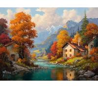 Dipingere con i Numeri Adulti Kit Fai-da-Te Acrilico casa valle Pennelli Pittura su Tela 20x30cm Senza Cornice Facile per Bambini Principianti Decorazione Murale Ufficio Casa Regalo Creativo G-808