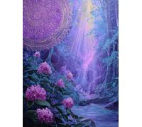 Dipingere con i Numeri Adulti Kit Fai-da-Te Acrilico Cascata viola Pennelli Pittura su Tela 70x90cm Senza Cornice Facile per Bambini Principianti Decorazione Murale Ufficio Casa Regalo Creativo G-1001