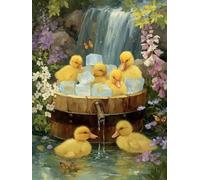 Dipingere con i Numeri Adulti Kit Fai-da-Te Acrilico Cascate dell' anatra Pennelli Pittura su Tela 50x60cm Senza Cornice Facile Bambini Principianti Decorazione Murale Ufficio Casa Creativo G-954