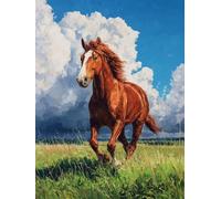 Dipingere con i Numeri Adulti Kit Fai-da-Te Acrilico cavallo marrone Pennelli Pittura su Tela 40x50cm Senza Cornice Facile Bambini Principianti Decorazione Murale Ufficio Casa Regalo Creativo G-1004