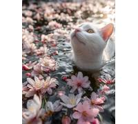 Dipingere con i Numeri Adulti Kit Fai-da-Te Acrilico ciliegio gatto Pennelli Pittura su Tela 20x30cm Senza Cornice Facile per Bambini Principianti Decorazione Murale Ufficio Casa Regalo Creativo G-965